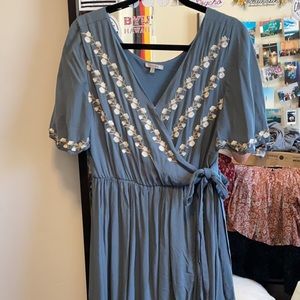 floral embroidered maxi dress